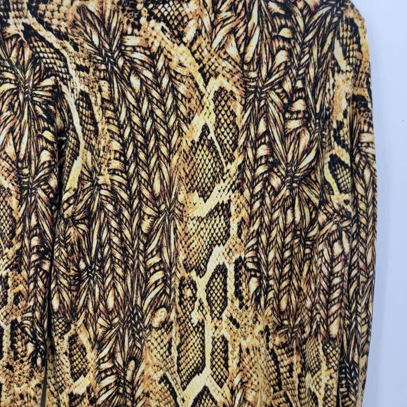 Vintage Alberto Makali Artsy Snake Open Cardigan L Golden Duster Sweater Beaded - Picture 7 of 11